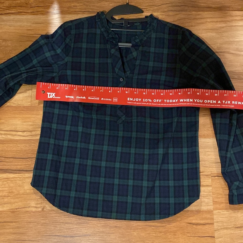 Talbots Plaid Long Sleeve Blouse - Picture 8 of 9